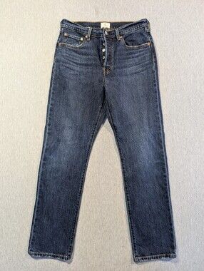 Levi's 501 Original Fit Jeans Women's 29 X 30 Dark Wash Blue Straight Leg
